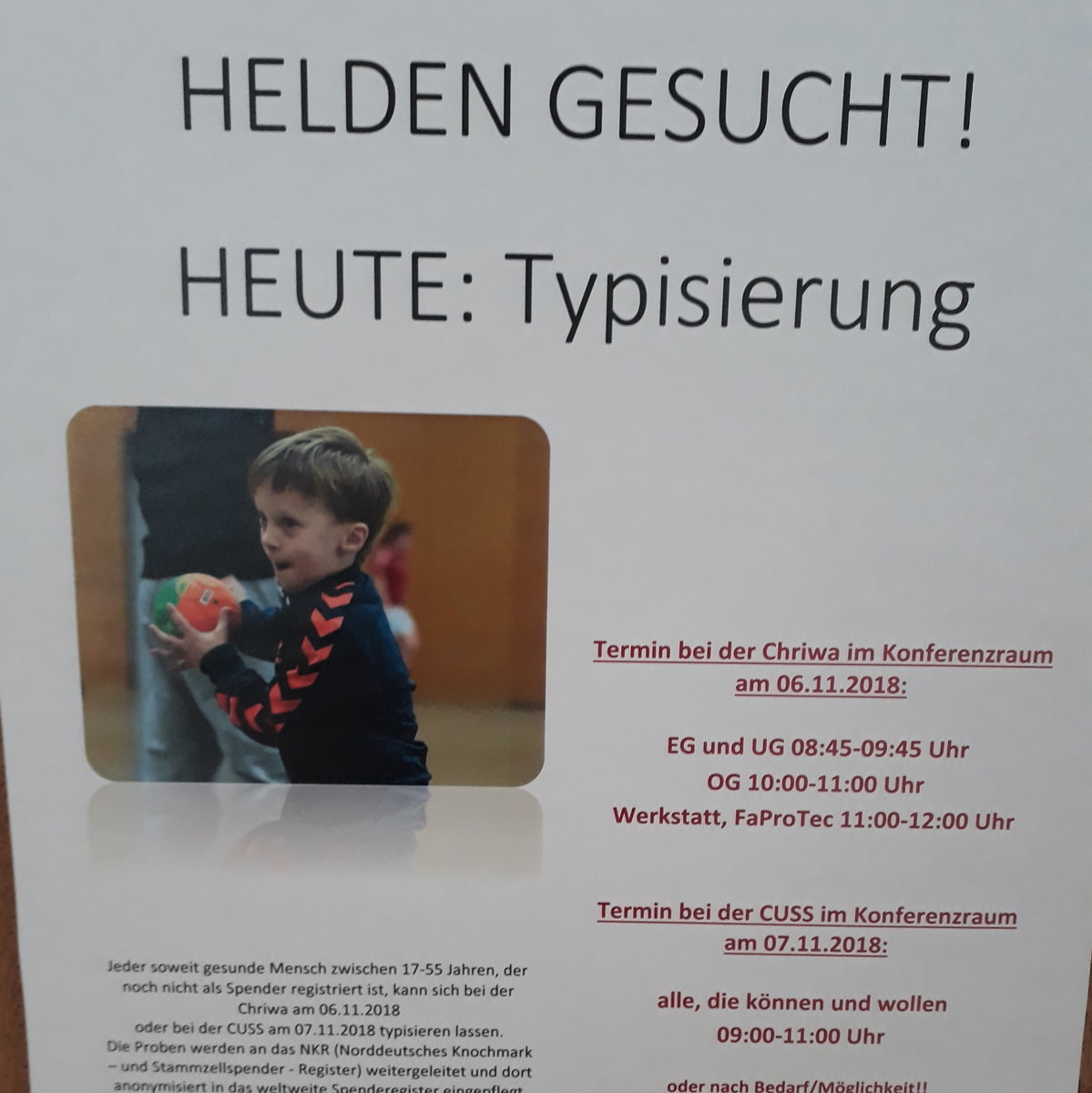 Typisierungsaktion bei der Chriwa