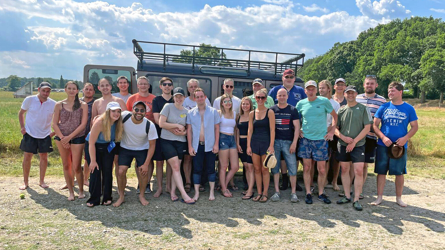 Canoe tour chriwa group in örtze river near Winsen, Germany