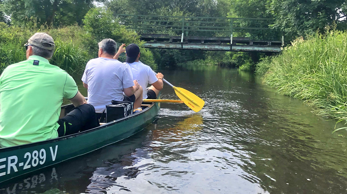 Canoe tour chriwa group in örtze river near Winsen, Germany
